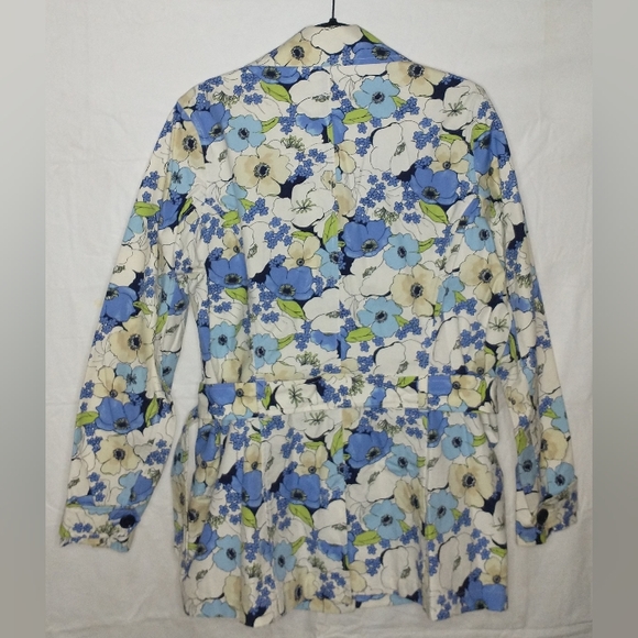 Eddie Bauer Women's Size L Floral Belted Button Front Blazer Jacket - Picture 6 of 12